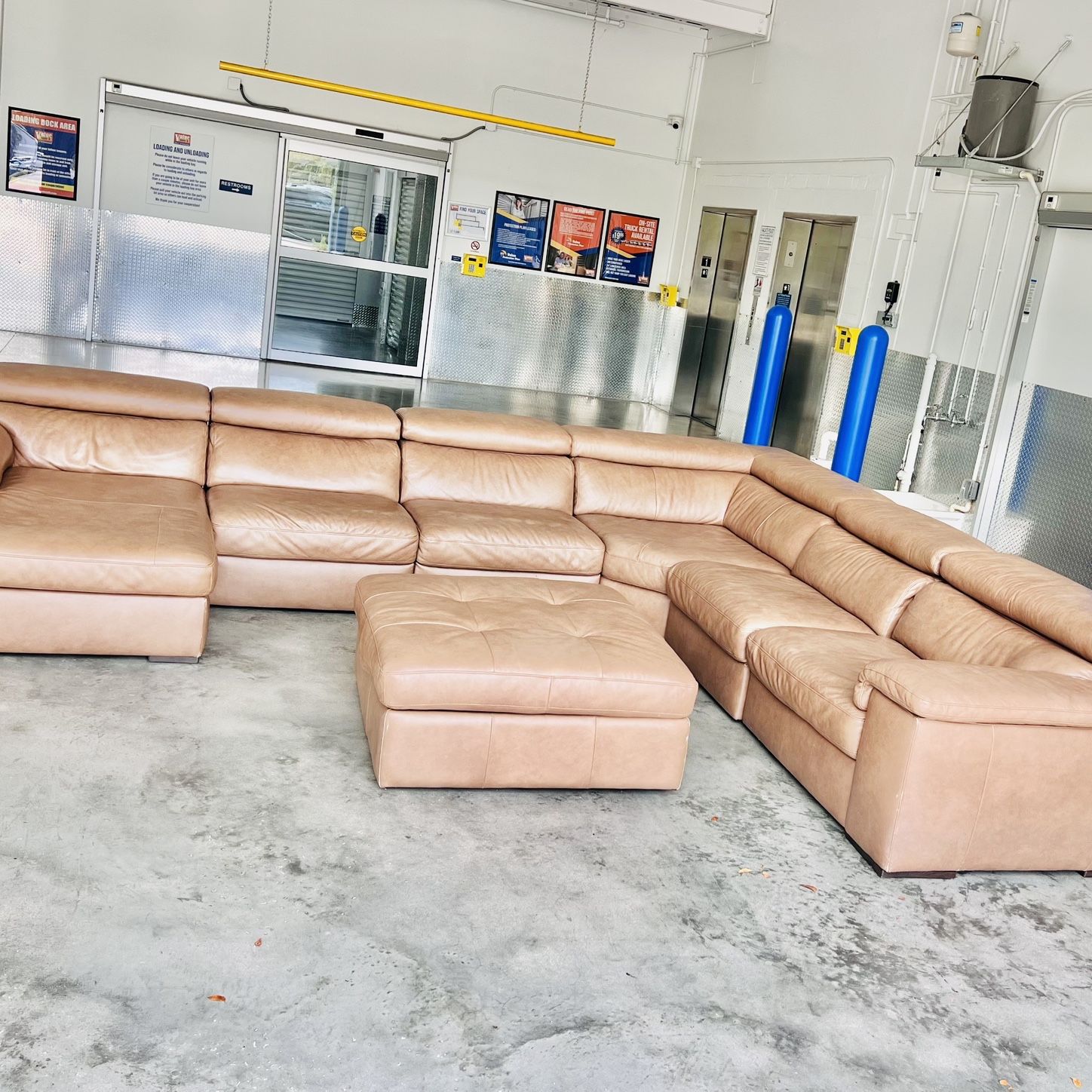 Italian Top Grain Leather Sectional 