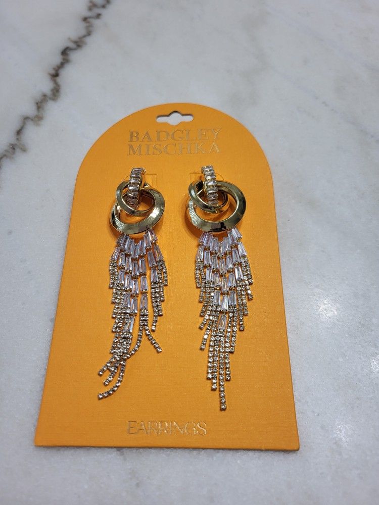 NWT Gold Badgley Mischka Earrings