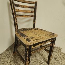Vintage Painted Wood Chair Ladder Back Farmhouse Decor