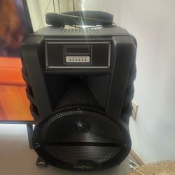 Large Blue Tooth Party Speaker Like New W Microphone 