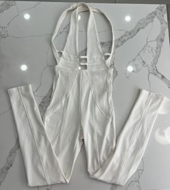 White Halter Jumpsuit – Size Small