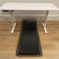 Home Office Package - Motorized Standing Desk And Folding Walking Pad