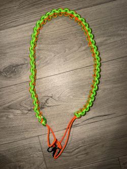 Handmade Lunch Box Paracord  Strap Neon Green and Orange