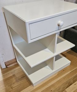 Pottery Barn white nightstand side end table bedroom modern stand storage chest