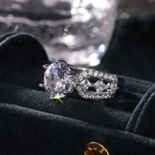 "Beautiful Hollow Luxury CZ Silver Wedding/Promise Ring for Women, K787
 
 