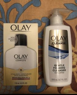 Olay Complete Lotion Moisturizer with SPF 15 + Olay Cleanse Gentle Foaming Face Cleanser: 2 for $10