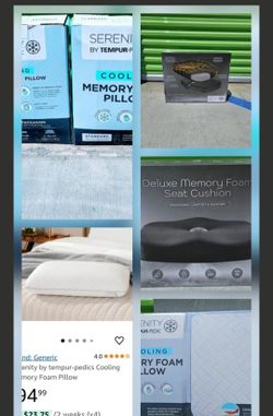 Two Memory Foam PILLOWS+Memory CUSHION 