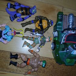 Vintage 1990s Teenage Muntant Ninja Turtle & Villains Lot Misc. Of  8