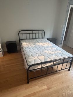 Brand new bed frame, drawers, and mattress