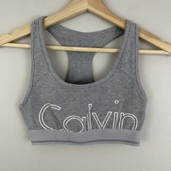 CALVIN KLEIN Grey White Performance Intimates Sports Bra