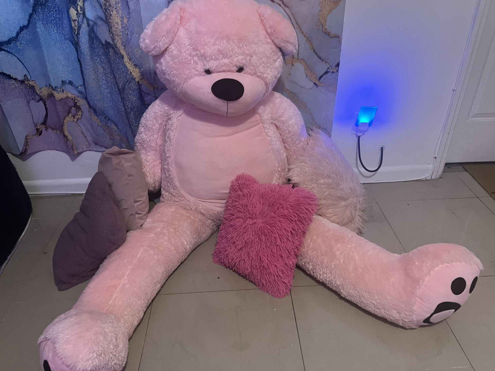 Giant Teddy Bear And Pillows