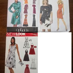 New Look, Butterick, Vogue Patterns Size 8-16