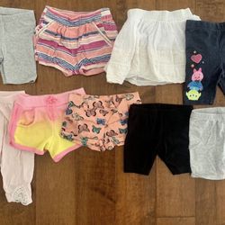 Toddler Girl Shorts Skirt Lot Bundle Size 2T  9 piece lot. 7 shorts, 1 light summer pant, and 1 skort    All are in good condition   All are size 2T e