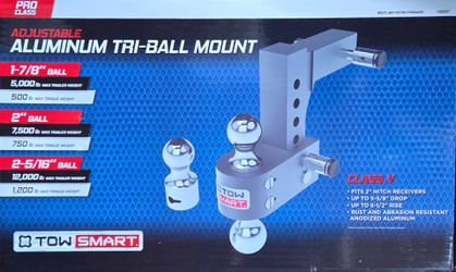 TowSmart Pro Class Adjustable Aluminum Tri-Ball Mount (#9297)