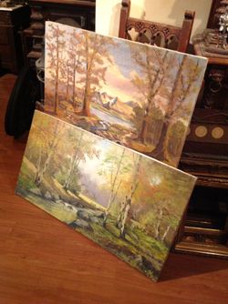 Antique paintings many many for sale must come and see you please schedule an appointment message if interested!