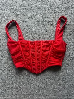 Oh Polly Red Bustier Top
