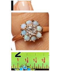 Opal And Diamond Ring Size 9