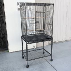 $95 (New) Large 53” bird cage for parakeet parrot cockatiel canary finch lovebird, size 24x17x53” 