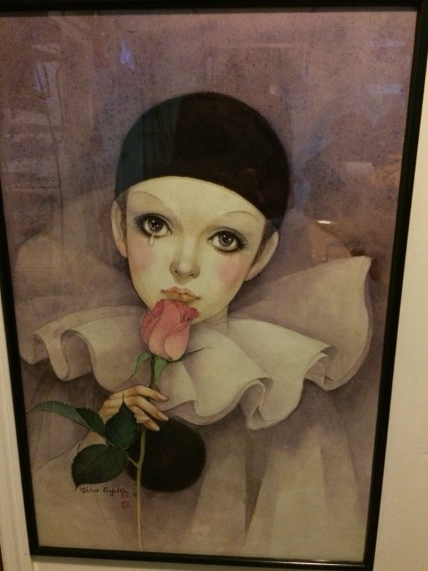MIRA FUJITA HARLEQUIN PRINT IN RESIN ON BOARD. ... Mira Fujita Signed Stamped