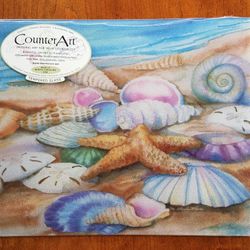 NEW Beach Design Tempered Glass Cutting Board