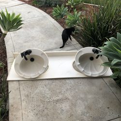 Double Vanity Top With Drop In Sinks 