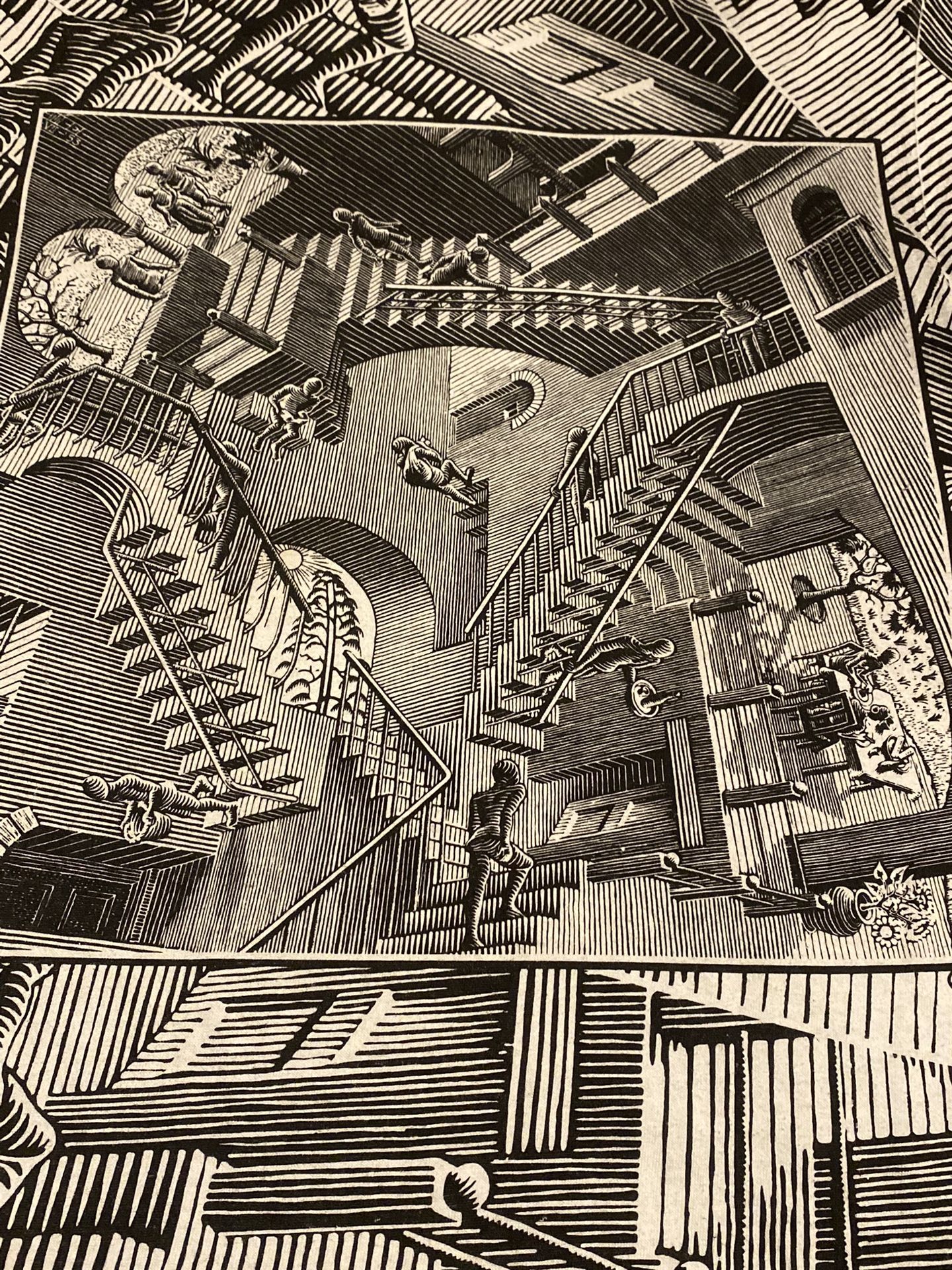 M.C. Escher “Relativity” AOP vintage 90's art tee for Sale in