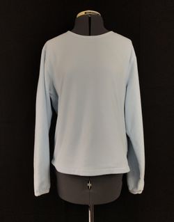Nike Therma Fit Athletic Crewneck Pullover Sweater Women's L 12-14 Baby Blue EUC Side Splits Zippers
