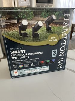 Hampton Bay smart LED color changing spot lights 