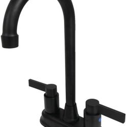 Kingston Brass KB8490NDL NuvoFusion 4-Inch Centerset Bar Faucet, 4-3/4" in Spout Reach, Matte Black
