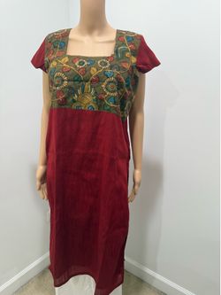 Women’s raw silk Kurti with kalamkari yolk patch