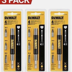 3 -PACK *NEW* DEWALT® Magnetic Bit Holder Set + 9 Bit Tips