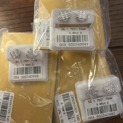 VVS1 Earrings , Sterling Silver