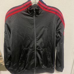 Adidas Colorful 3 Stripe Black Jacket Full Zip Youth Large