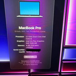 2017 13 Inch MacBook Pro
