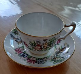 Evangeline's Arcadian Garden Staffordshire Cup & Saucer