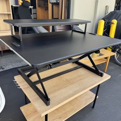 Height Adjustable Sit To Standing Desk Black, Ergonomic Workstation Very Good Condition Like New