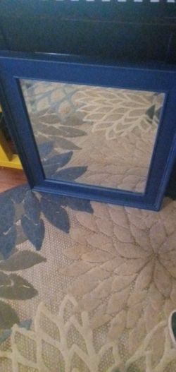 Blue Frame Mirror 23×26 Like New Condition