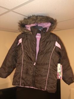 Girls size 14 brown and pink jacket new with tags
