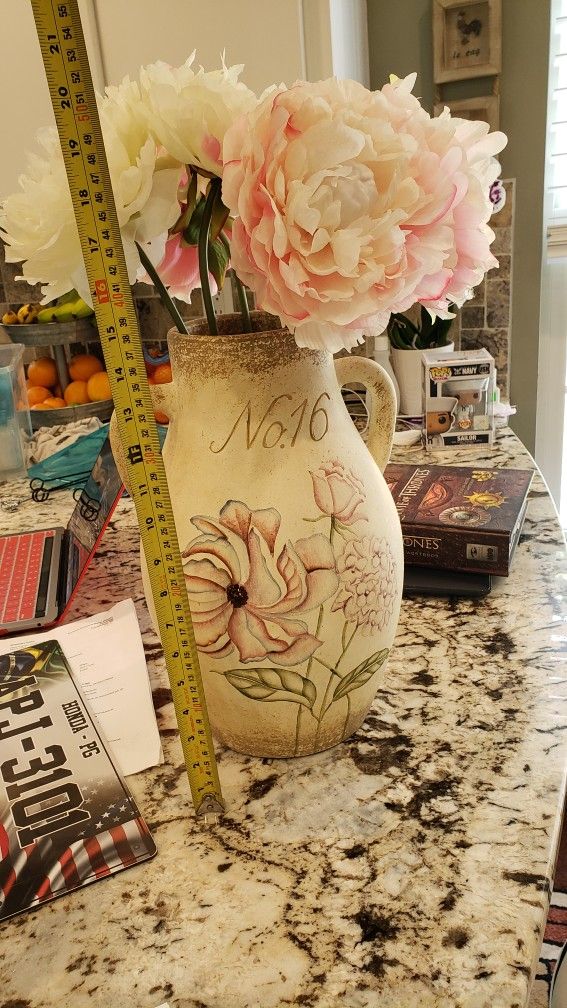 Flower Vase 15" With Flowers