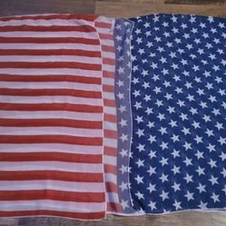 My Story Womens  Large Wrap U.S Flag Pattern  100% Polyester  Shear Hand Wash