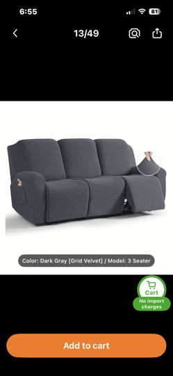 Gray Recliner Sofa Slipcover