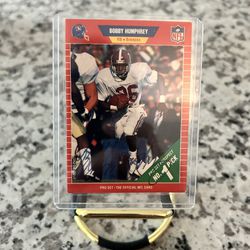 Bobby Humphrey 1989 vintage autograph Rookie football card (error - misprint)