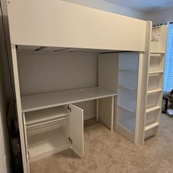 Twin Loft Bed With Storage And Desk
