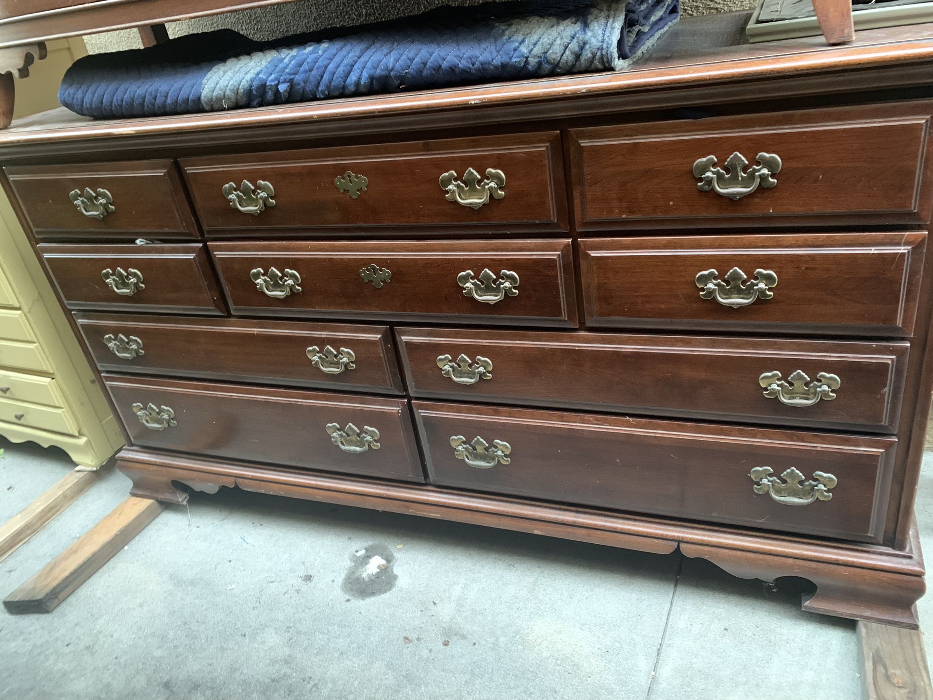 Dixie Dresser Antique Wood Dresser Large Dresser With 10 Drawers