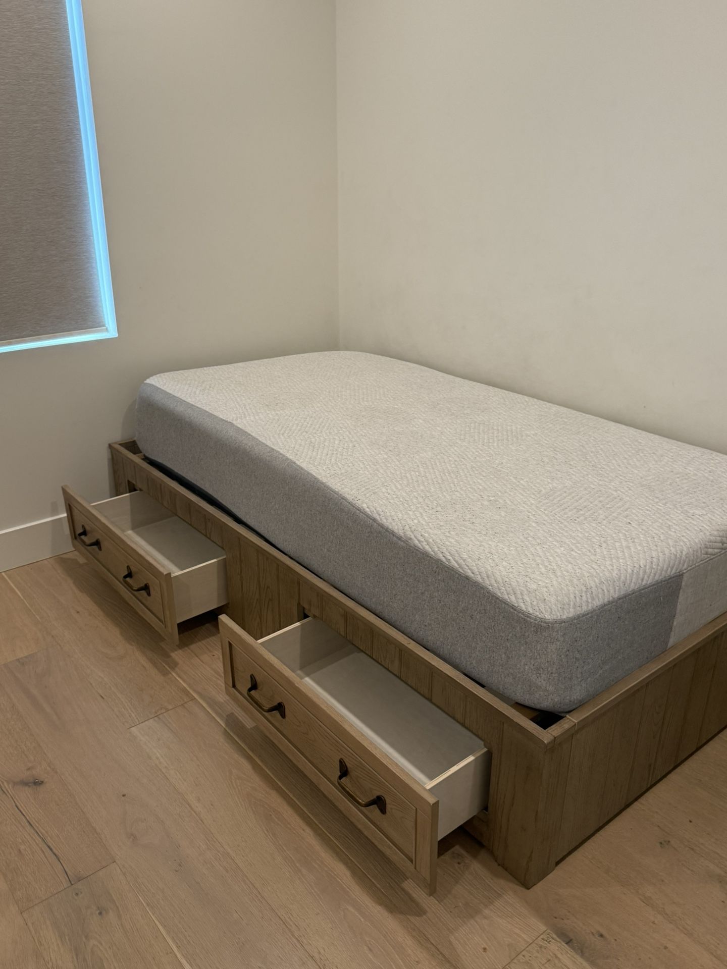 Wood Storage Bed Frame (No Mattress)