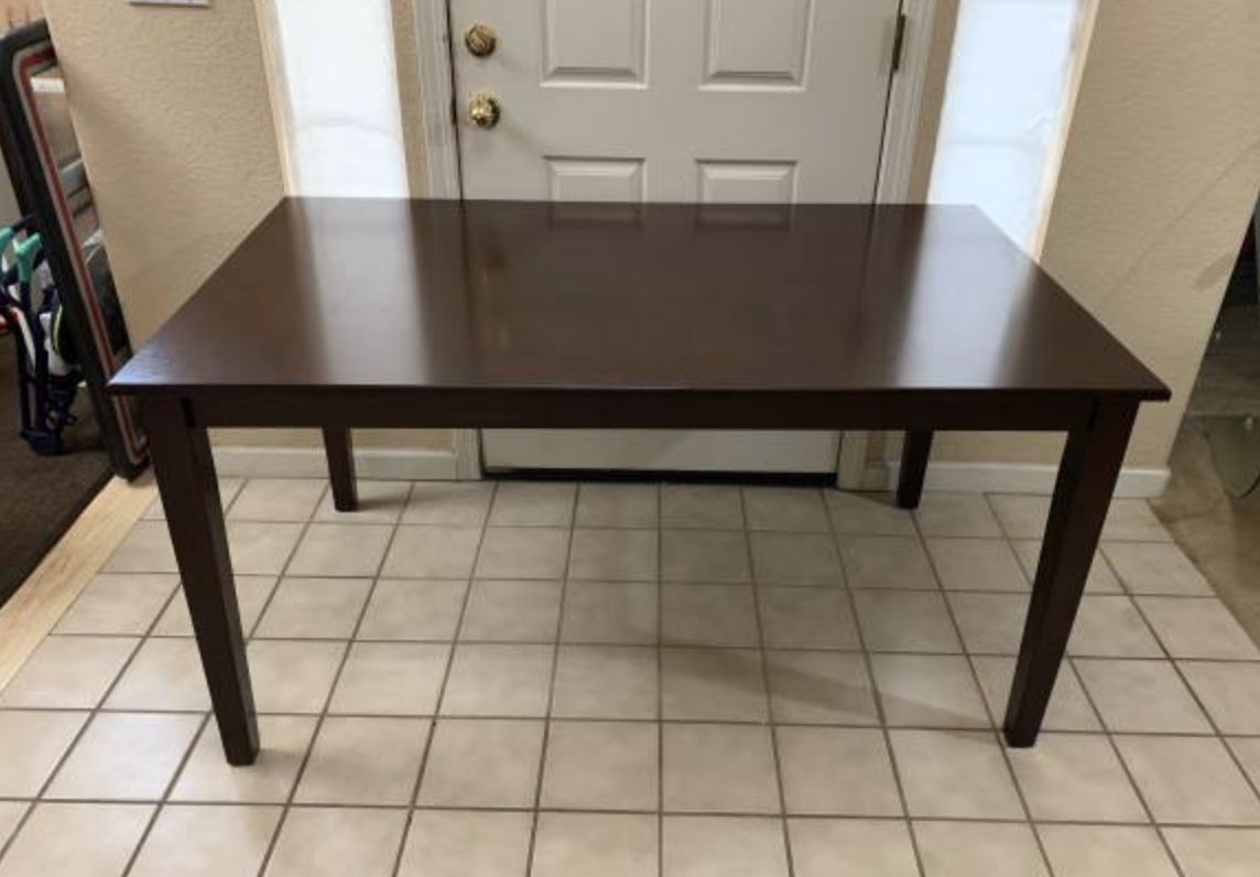 New Brown Mahogany Color Wood Kitchen Dining Table 59” x 36” x 30” T