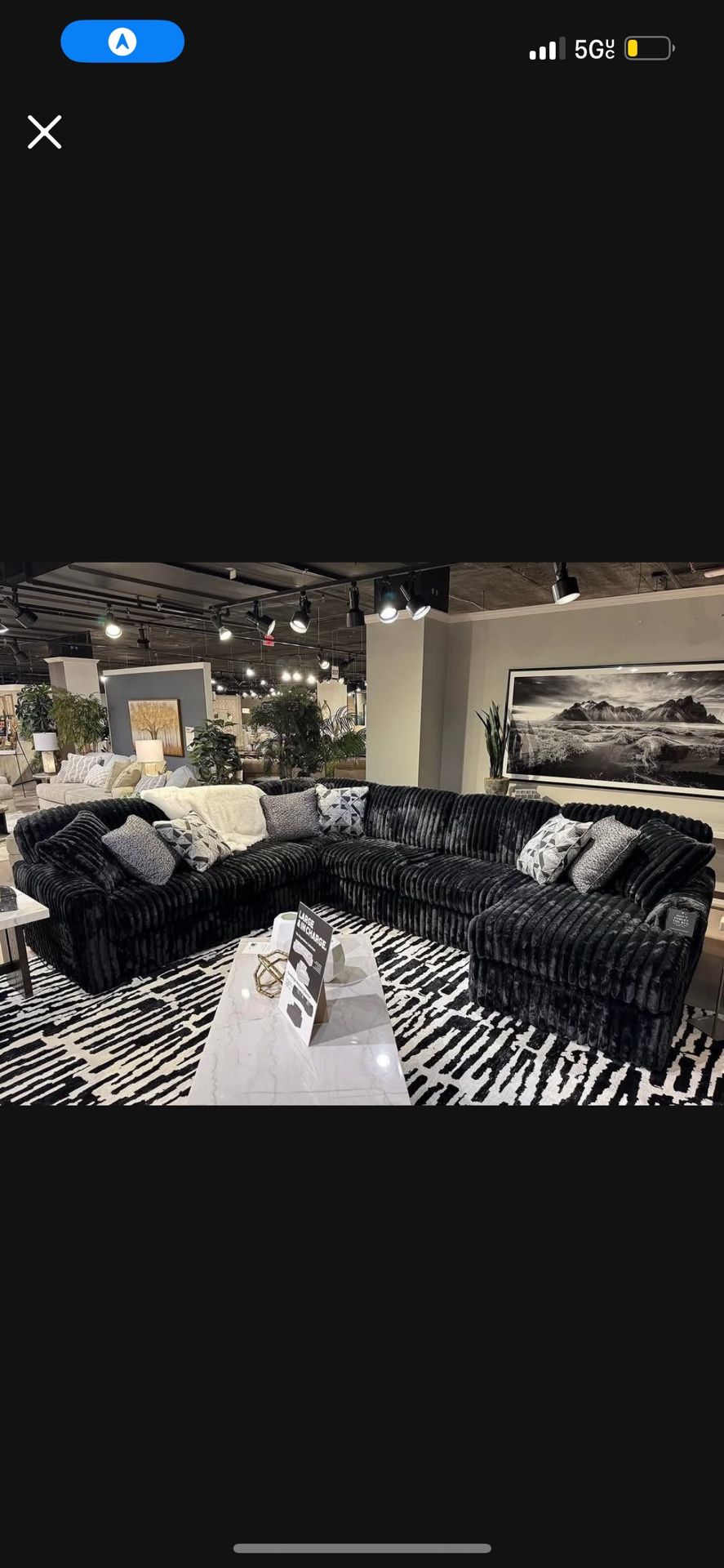 Brand New Super Plush Ashley Midnight Madness Sectional