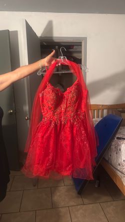 Red Sequin Short Formal Dress