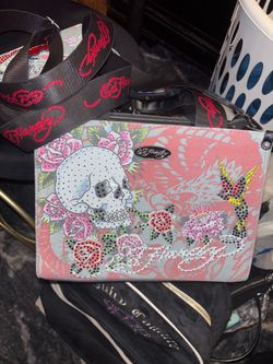 New ed hardy bling purse matching wallet