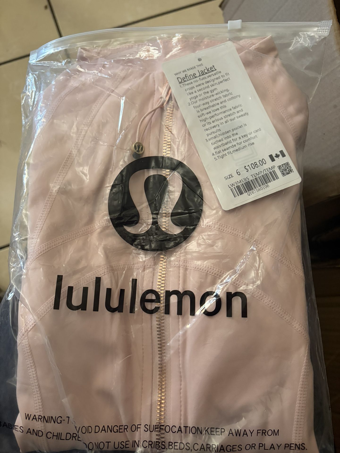 pink zip up lululemon